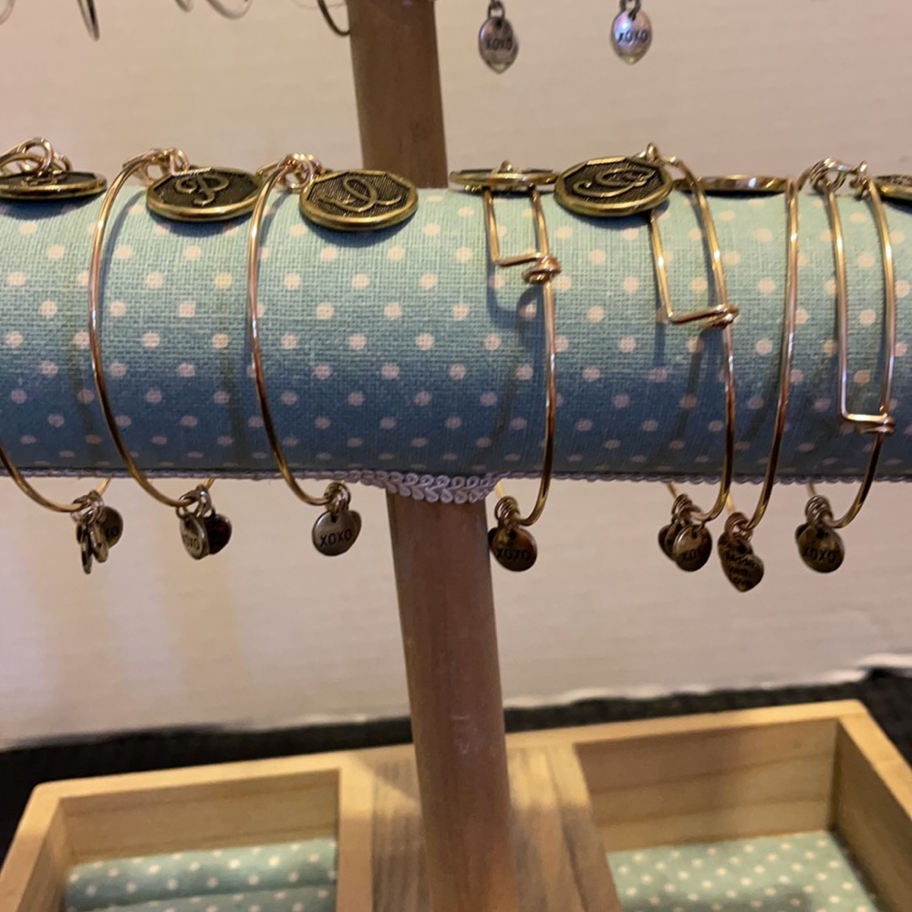 Bangles Bracelets With Initial Letters & Charms (… - image 3